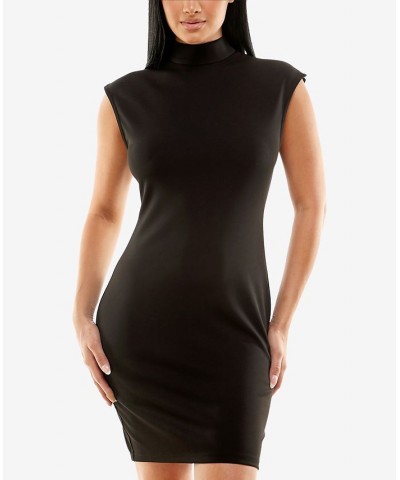 Juniors' Ponte Mock-Neck Dress Black $21.05 Dresses