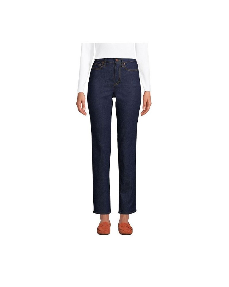 Women's Petite Recover High Rise Straight Leg Ankle Blue Jeans River rinse $52.97 Jeans