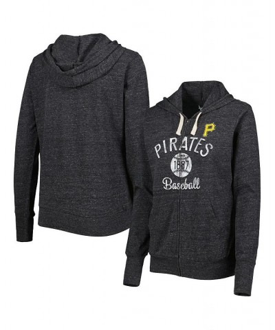Women's Black Pittsburgh Pirates Training Camp Tri-Blend Full-Zip Hoodie Black $43.99 Sweatshirts