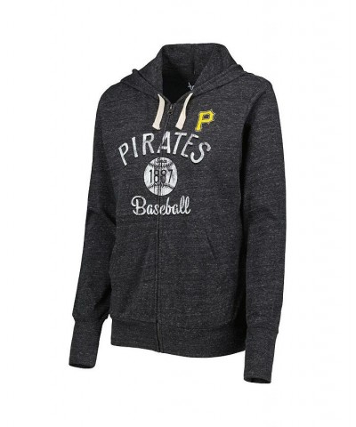 Women's Black Pittsburgh Pirates Training Camp Tri-Blend Full-Zip Hoodie Black $43.99 Sweatshirts