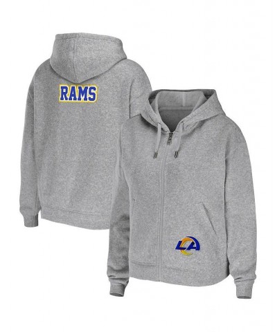 Women's Heather Gray Los Angeles Rams Plus Size Full-Zip Hoodie Gray $50.34 Sweatshirts