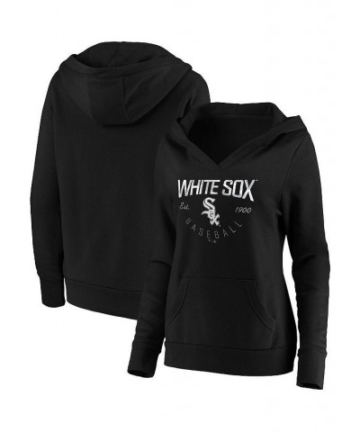 Women's Black Chicago White Sox Core Live For It V-Neck Pullover Hoodie Black $41.59 Sweatshirts