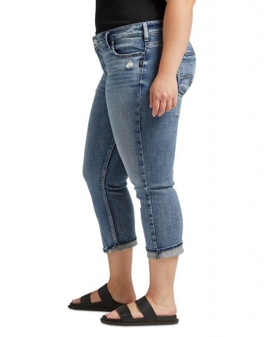 Plus Size Elyse Mid-Rise Capri Jeans Indigo $32.03 Jeans