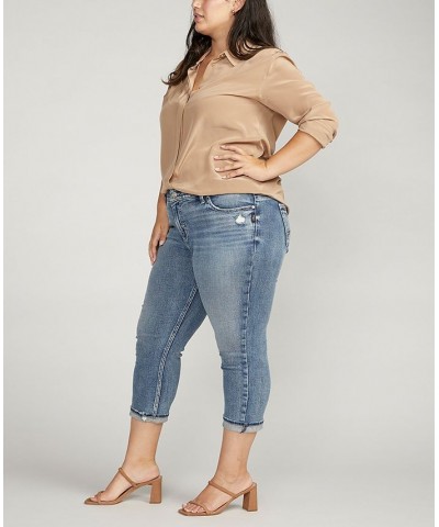 Plus Size Elyse Mid-Rise Capri Jeans Indigo $32.03 Jeans