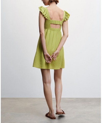 Women's Short Ruffled Dress Green $33.60 Dresses