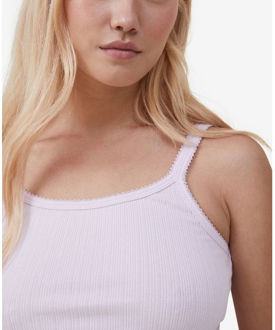 Women's Ava Picot Trim Camisole Top Pink $17.39 Tops