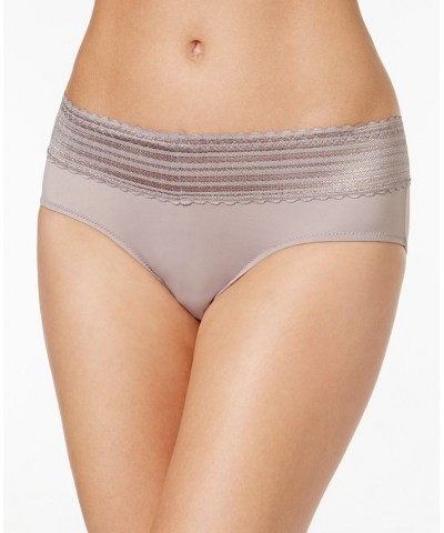 Warners No Pinching No Problems Dig-Free Comfort Waist with Lace Microfiber Hipster 5609J Ballad Blue Dot $9.74 Panty