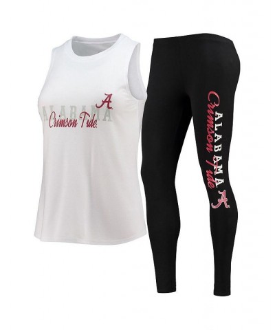 Women's White Black Alabama Crimson Tide Tank Top and Leggings Sleep Set White, Black $33.14 Pajama