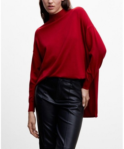 Women's Side Slits Sweater Red $29.40 Sweaters