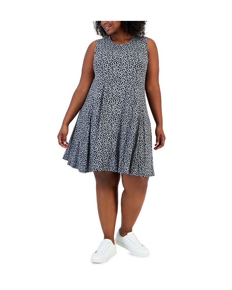 Plus Size Printed Flip Flop Dress Leopard Grey $22.66 Dresses