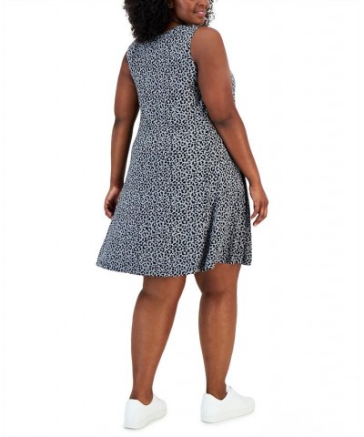 Plus Size Printed Flip Flop Dress Leopard Grey $22.66 Dresses