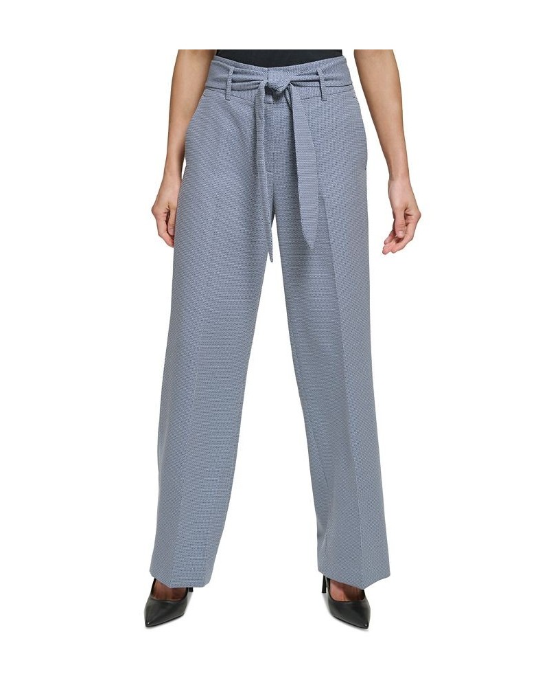 Women's Belted High-Rise Wide-Leg Pants Classic Navy $45.22 Pants