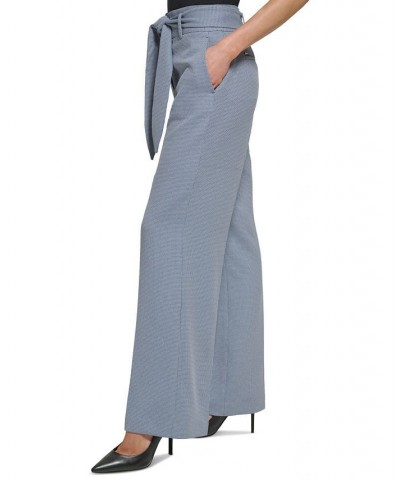 Women's Belted High-Rise Wide-Leg Pants Classic Navy $45.22 Pants