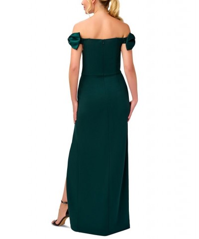 Women's Off-The-Shoulder Bow Gown Forest $63.55 Dresses