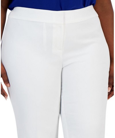 Plus Size Mid-Rise Straight-Leg Crepe Pants White $48.51 Pants