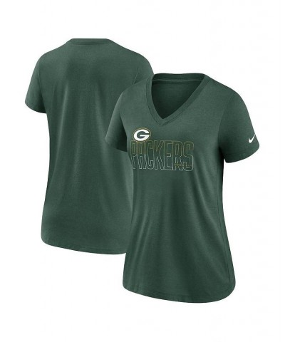 Women's Heathered Green Green Bay Packers Lock Up Tri-Blend V-Neck T-shirt Heathered Green $22.50 Tops