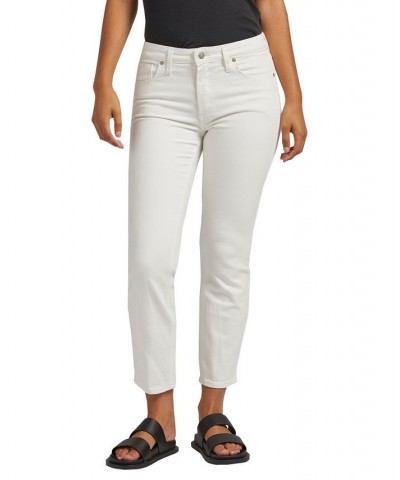 Women's Most Wanted Mid Rise Straight Leg Ankle Jeans Off White $31.98 Jeans