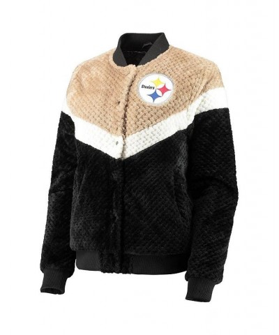 Women's Black and Cream Pittsburgh Steelers Riot Squad Sherpa Full-Snap Jacket Black, Cream $63.00 Jackets