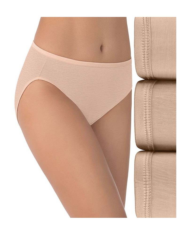 Women's 3-Pk. Vanity Fair Illumination Hi-Cut Brief Underwear 13307 Tan/Beige $16.43 Panty