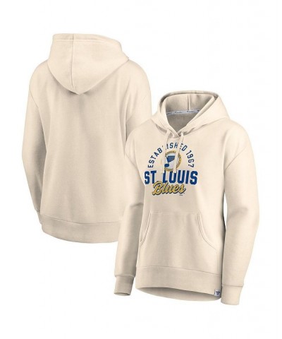 Women's Branded Oatmeal St. Louis Blues Carry the Puck Pullover Hoodie Sweatshirt Oatmeal $39.20 Sweatshirts