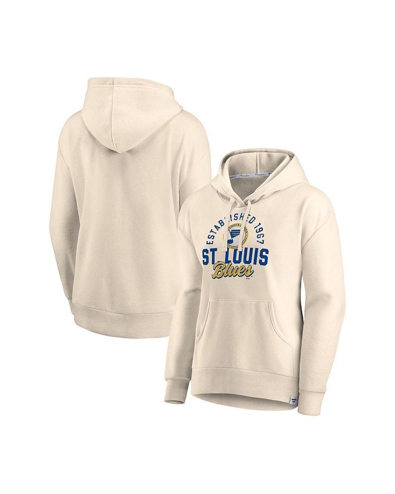 Women's Branded Oatmeal St. Louis Blues Carry the Puck Pullover Hoodie Sweatshirt Oatmeal $39.20 Sweatshirts