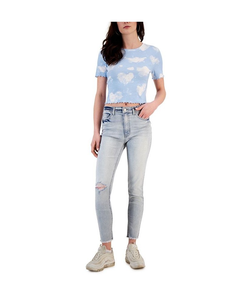 Women's Cut-Hem Mid-Rise Skinny Denim Jeans Light Wash $13.80 Jeans