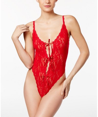 After Midnight Crotchless Lingerie Teddy Bodysuit 488406 Red $32.33 Tops