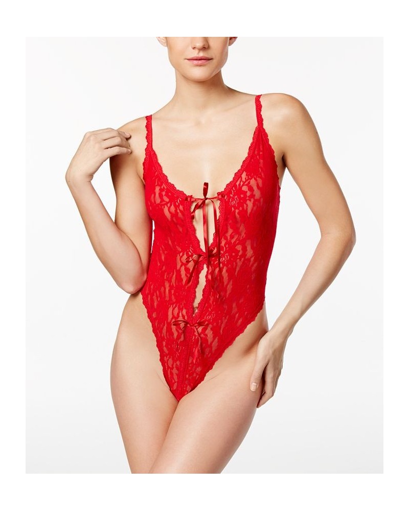 After Midnight Crotchless Lingerie Teddy Bodysuit 488406 Red $32.33 Tops