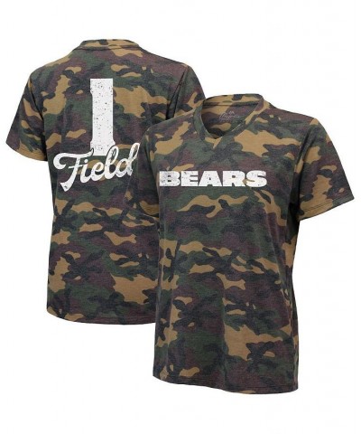 Women's Justin Fields Camo Chicago Bears Name and Number V-Neck T-shirt Camo $23.10 Tops