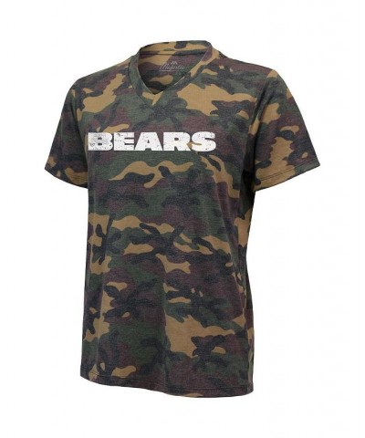 Women's Justin Fields Camo Chicago Bears Name and Number V-Neck T-shirt Camo $23.10 Tops