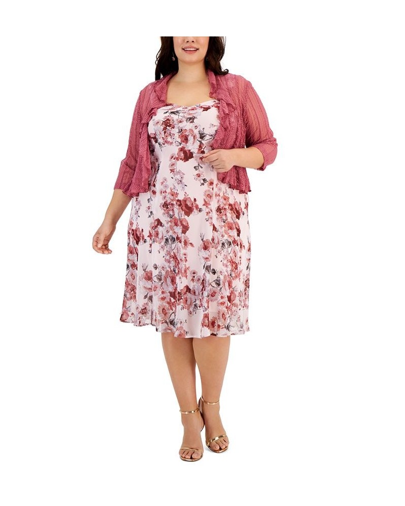 Plus Size 2-Pc. Crochet Jacket & Dress Set Rosewood $46.87 Dresses