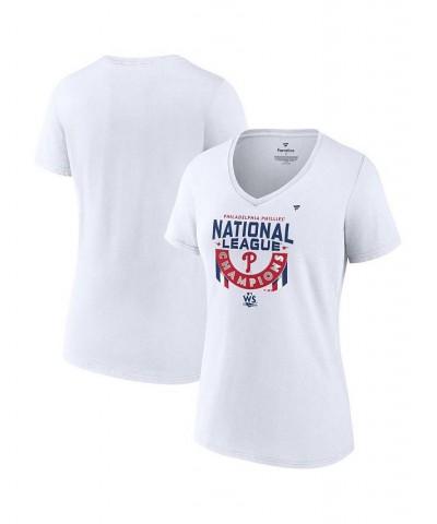 Women's Branded White Philadelphia Phillies 2022 National League Champions Locker Room Plus Size V-Neck T-shirt White $33.59 ...