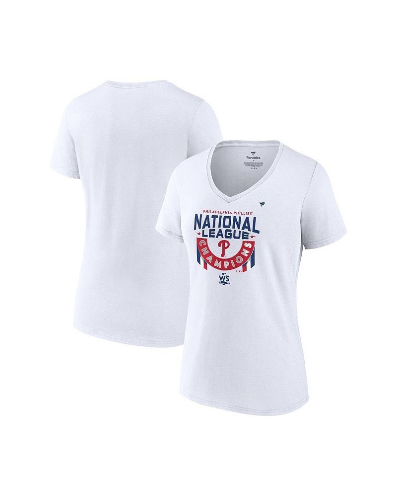 Women's Branded White Philadelphia Phillies 2022 National League Champions Locker Room Plus Size V-Neck T-shirt White $33.59 ...