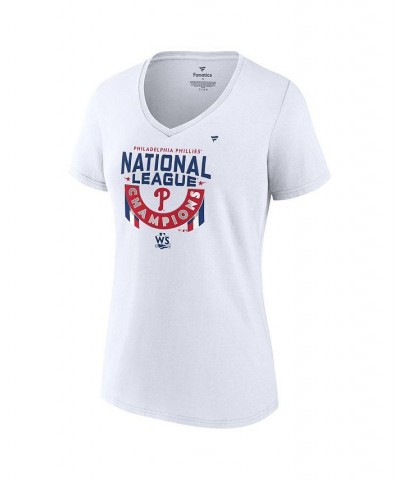 Women's Branded White Philadelphia Phillies 2022 National League Champions Locker Room Plus Size V-Neck T-shirt White $33.59 ...