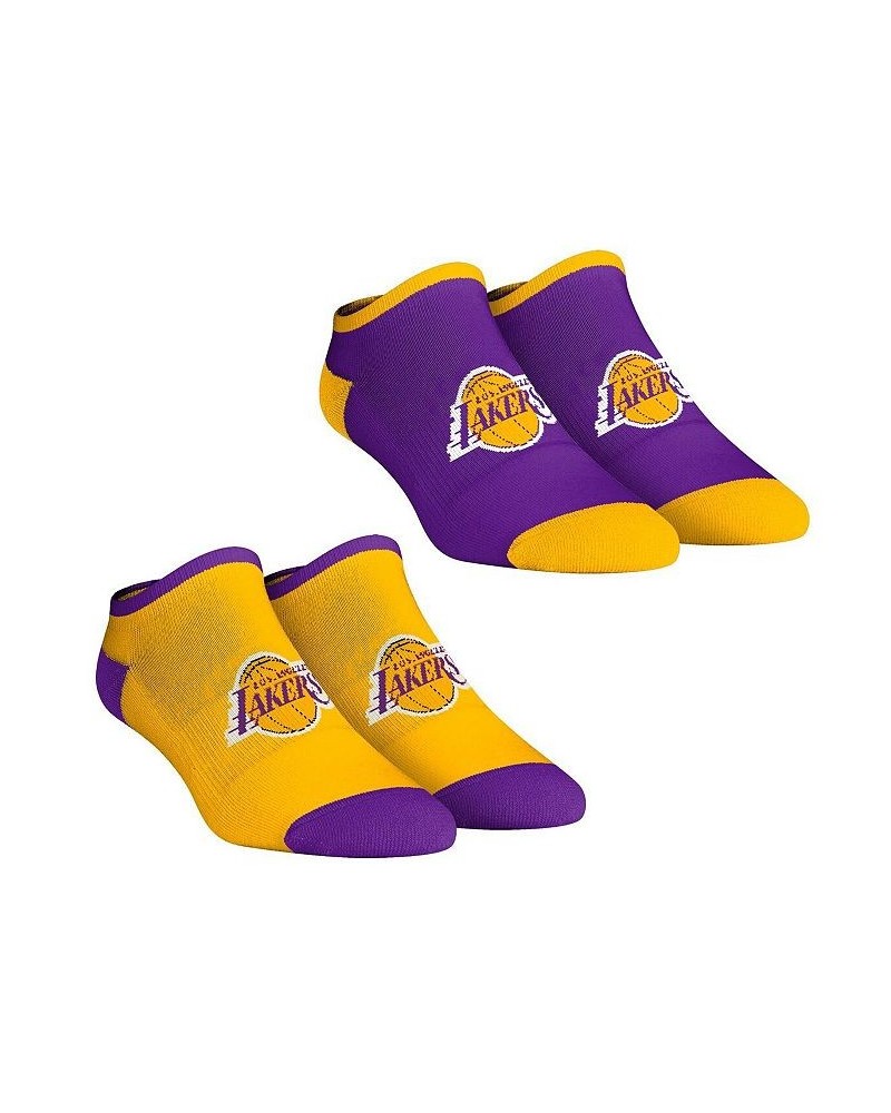 Women's Socks Los Angeles Lakers Core Team 2-Pack Low Cut Ankle Sock Set Purple, Yellow $12.30 Socks