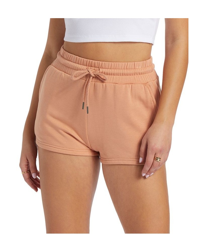 Juniors' Check Out Drawstring Fleece Shorts Tan/Beige $28.08 Shorts