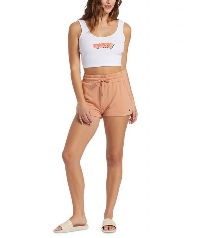 Juniors' Check Out Drawstring Fleece Shorts Tan/Beige $28.08 Shorts