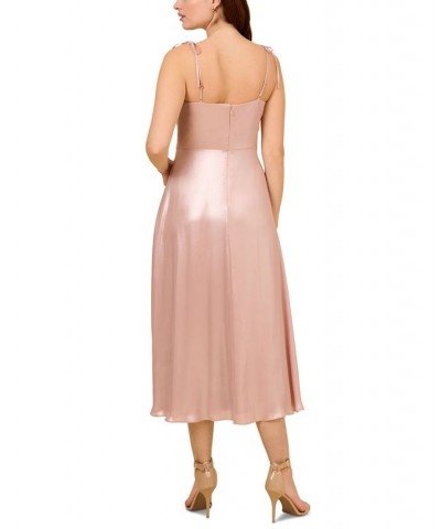 Women's Metallic Cowlneck Sleeveless Midi Dress Blush $91.96 Dresses