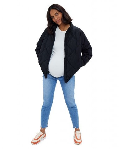 Women's Maternity Grow With You Puffer Jacket Black $68.88 Jackets