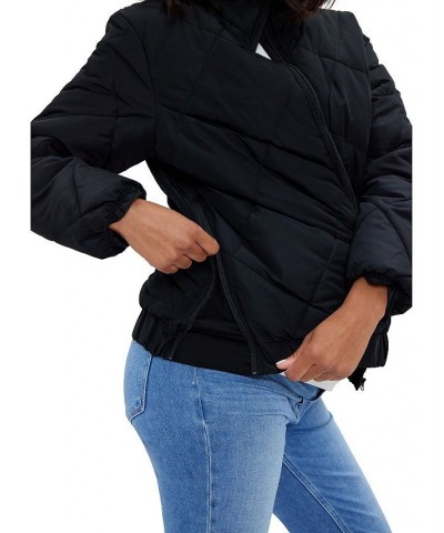 Women's Maternity Grow With You Puffer Jacket Black $68.88 Jackets