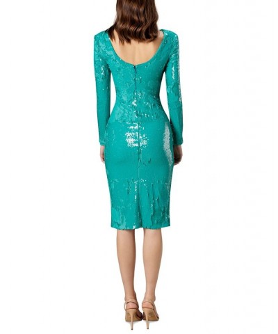 Women's Sequined Bodycon Dress Green $117.82 Dresses