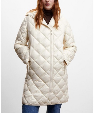 Women's Hood Quilted Coat Tan/Beige $78.40 Coats