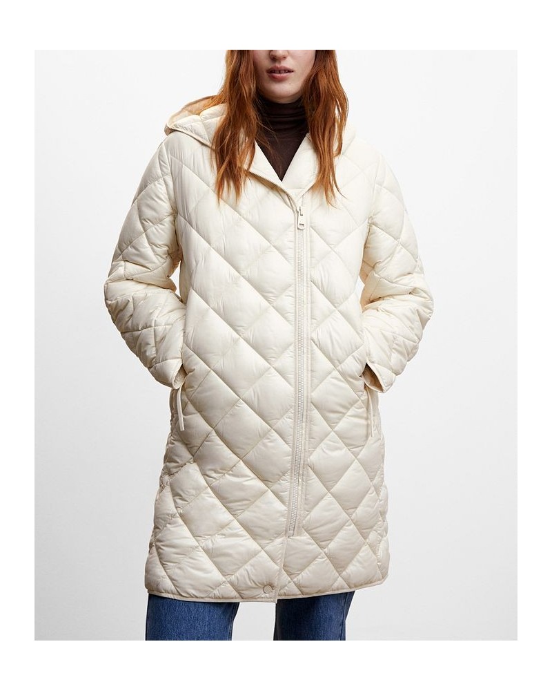 Women's Hood Quilted Coat Tan/Beige $78.40 Coats