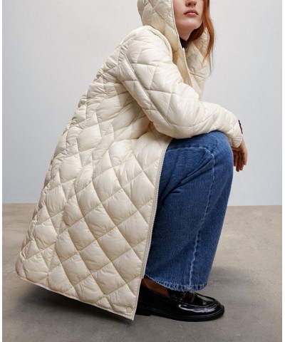 Women's Hood Quilted Coat Tan/Beige $78.40 Coats