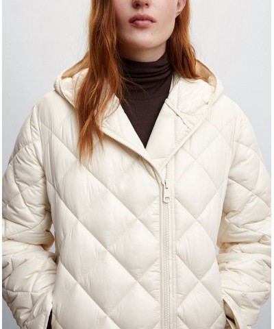 Women's Hood Quilted Coat Tan/Beige $78.40 Coats