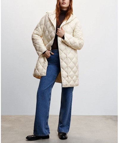 Women's Hood Quilted Coat Tan/Beige $78.40 Coats