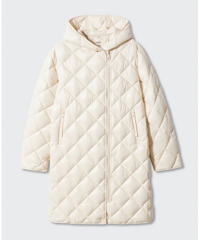 Women's Hood Quilted Coat Tan/Beige $78.40 Coats