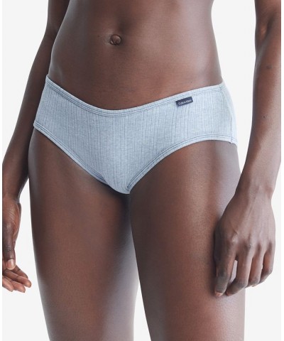 Women's Ribbed Hipster Underwear QD3924 Blue Chambray Heather $10.26 Panty