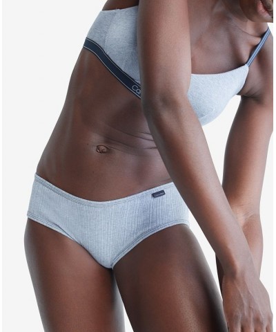 Women's Ribbed Hipster Underwear QD3924 Blue Chambray Heather $10.26 Panty