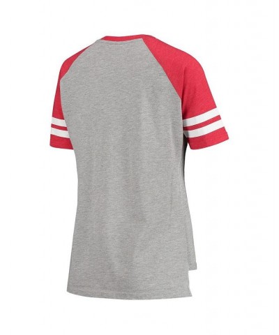 Women's Heathered Gray Red New Jersey Devils Goal Line Raglan T-shirt Heathered Gray, Red $13.05 Tops